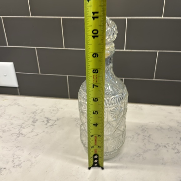 Vintage Cut Round Glass Decanter, Liquor Decanter - Picture 2 of 10